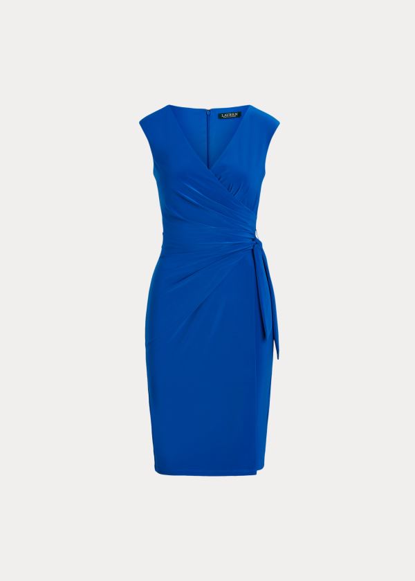 Vestidos Ralph Lauren Mujer Azules - Jersey Wrap-Style - OZCNK8035